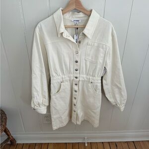 Steve Madden Cream Button Denim Dress